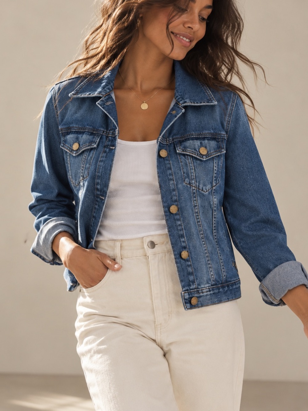 Michael Kors Denim Jacket Classic Blue Jean Jacket